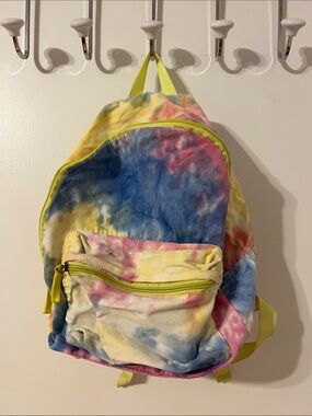 Tie-Dye Pastel Backpack with Yellow Accents